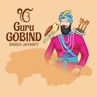 ilustração em vetor de um plano de fundo para o festival guru gobind singh jayanti feliz para a celebração do sikh.
