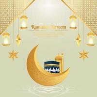 vetor Ramadã kareem cumprimento cartão Projeto com islâmico fundo