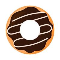 Chocolate rosquinha com branco chocolate dentro Comida desenho animado animado vetor ilustração