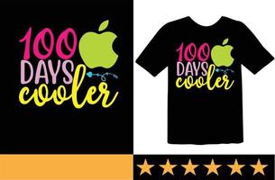 100 dia do escola SVG t camisa Projeto vetor