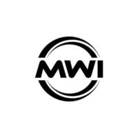 mwi carta logotipo Projeto dentro ilustração. vetor logotipo, caligrafia desenhos para logotipo, poster, convite, etc.