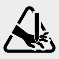 corte de dedos, lâmina reta, símbolo, sinal, isolado no fundo branco, ilustração vetorial vetor