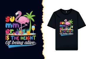 melhor verão camiseta Projeto para crianças. verão pausa camisa vetor modelo com colorida ilustração para alunos.