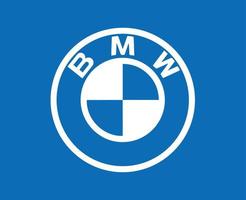 BMW marca logotipo símbolo branco Projeto Alemanha carro automóvel vetor ilustração com azul fundo