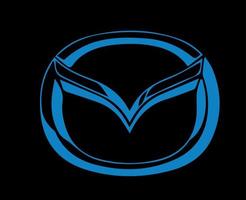 Mazda marca logotipo símbolo azul Projeto Japão carro automóvel vetor ilustração com Preto fundo