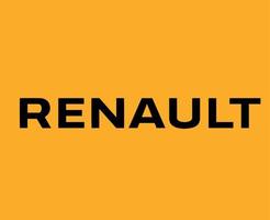 renault marca logotipo carro símbolo nome Preto Projeto francês automóvel vetor ilustração com amarelo fundo