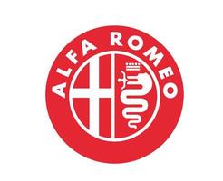 alfa Romeu marca logotipo símbolo vermelho Projeto italiano carros automóvel vetor ilustração