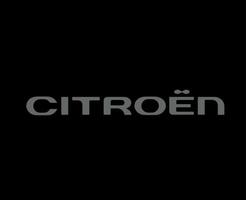 Citroen marca logotipo carro símbolo nome cinzento Projeto francês automóvel vetor ilustração com Preto fundo