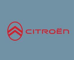 Citroen marca Novo logotipo carro símbolo com nome vermelho Projeto francês automóvel vetor ilustração com cinzento fundo