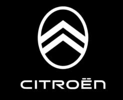 Citroen marca Novo logotipo carro símbolo com nome branco Projeto francês automóvel vetor ilustração com Preto fundo