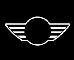 mini logotipo marca símbolo branco Projeto alemão carro automóvel vetor ilustração com Preto fundo