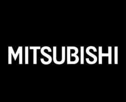 Mitsubishi marca logotipo carro símbolo nome branco Projeto Japão automóvel vetor ilustração com Preto fundo