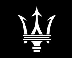 maserati marca logotipo carro símbolo branco Projeto italiano automóvel vetor ilustração com Preto fundo