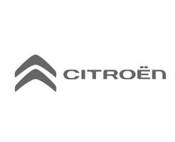 Citroen marca logotipo símbolo com nome cinzento Projeto francês carro automóvel vetor ilustração