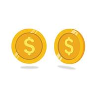 moedas pilha vetor ilustração, moedas ícone plano, moedas pilha, moedas dinheiro, 1 dourado moeda em pé em empilhado ouro moedas moderno Projeto isolado em branco fundo