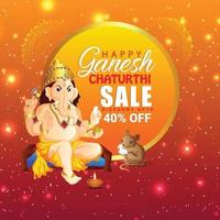 design de chaturthi ganesh feliz com fundo vetor