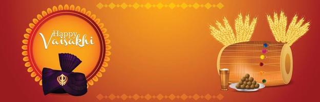 banner ou cabeçalho de celebração do festival sikh indiano vaisakhi vetor