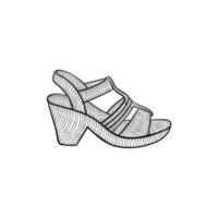 chinelos sapatos mulher elegante vintage Projeto vetor