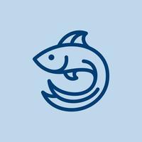 animal peixe círculo simplicidade criativo logotipo vetor