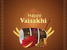 feliz celebração do festival vaisakhi punjabi vetor