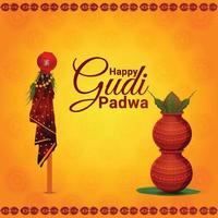 ilustração criativa de celebração feliz gudi padwa vetor