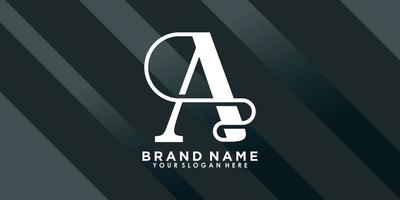 marca nome logotipo Projeto com carta uma criativo conceito vetor