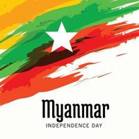 ilustração em vetor de um plano de fundo para o feliz dia da independência de myanmar.