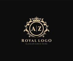 inicial az carta luxuoso marca logotipo modelo, para restaurante, realeza, butique, cafeteria, hotel, heráldico, joia, moda e de outros vetor ilustração.