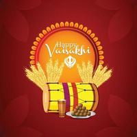 feliz celebração do design plano vaisakhi vetor