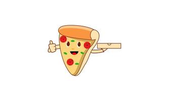 pizza dentro retro desenho animado estilo ilustração vetor