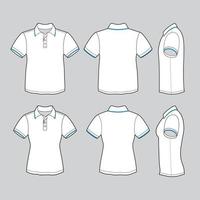 masculino e fêmea branco pólo camisa desenhos vetor