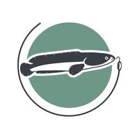vetor do cabeça de cobra peixe ilustração logotipo Projeto modelo para restaurantes ou pescaria clube
