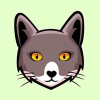 fofa gato com cinzento cor simples vetor ilustração para impressão