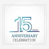 logotipo de aniversário de anos com linha única branco azul para comemoração vetor