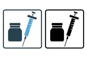 vacina ícone ilustração. ícone relacionado para bebê Cuidado. sólido ícone estilo. simples vetor Projeto editável