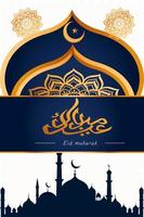 lindo Ramadã kareem cumprimento cartão Projeto com mandala arte. islâmico caligrafia. Ramadã kareem fundo com lindo lanternas islâmico mesquita mineiro. vetor