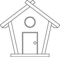 vetor ilustração de madeira Casa de passarinho, cabana, pequeno de madeira casa, coloração livro, rabisco e esboço
