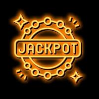 jackpot ranhura jogos néon brilho ícone ilustração vetor