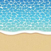 lindo verão azul água superfície ondulação e beira-mar de praia em ensolarado dia vetor ilustração