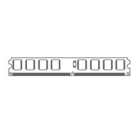computador portátil RAM memória esboço ícone ilustração em isolado branco fundo vetor