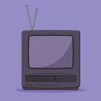 ilustração de ícone vetorial de tv retrô com contorno para elemento de design, clip-art, web, página inicial, adesivo, banner. estilo cartoon plana vetor