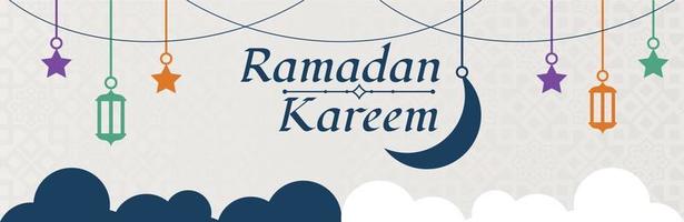 Ramadã kareem bandeira. Ramadã islâmico feriado gráfico modelo com enfeite vetor