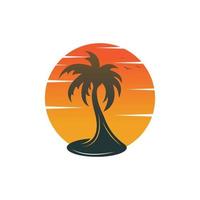 Palma logotipo ícone modelo e símbolo vetor árvore