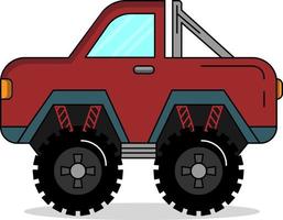 Monster truck simples e fofo, perfeito para a indústria automotiva vetor