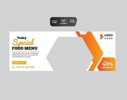 modelo de design de banner web de redes sociais para restaurantes vetor