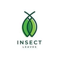 folha inseto verde animal abstrato colorida minimalista logotipo Projeto vetor ícone ilustração