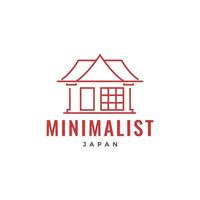 casa cultura madeira mínimo japonês Vila simples mínimo logotipo Projeto vetor
