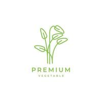 água espinafre plantar legumes crescimento fresco linha mínimo logotipo Projeto vetor