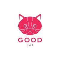 animais de estimação gato gordo gatinho mascote face animal preguiçoso logotipo Projeto vetor ícone ilustração