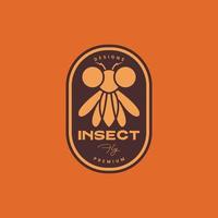 inseto animal mosca asas geométrico bagde vintage limpar \ limpo logotipo Projeto vetor